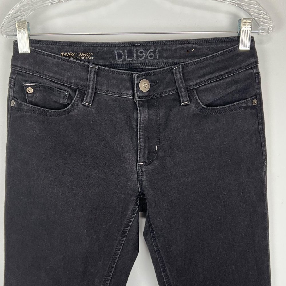 DL1961 Angel Skinny Ankle Jeans Mid Rise Onyx Black size 28 - Picture 3 of 12
